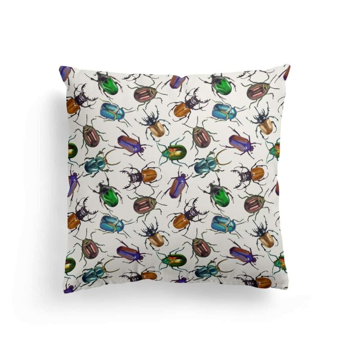 Kids Throw Pillows With Tropical Bugs