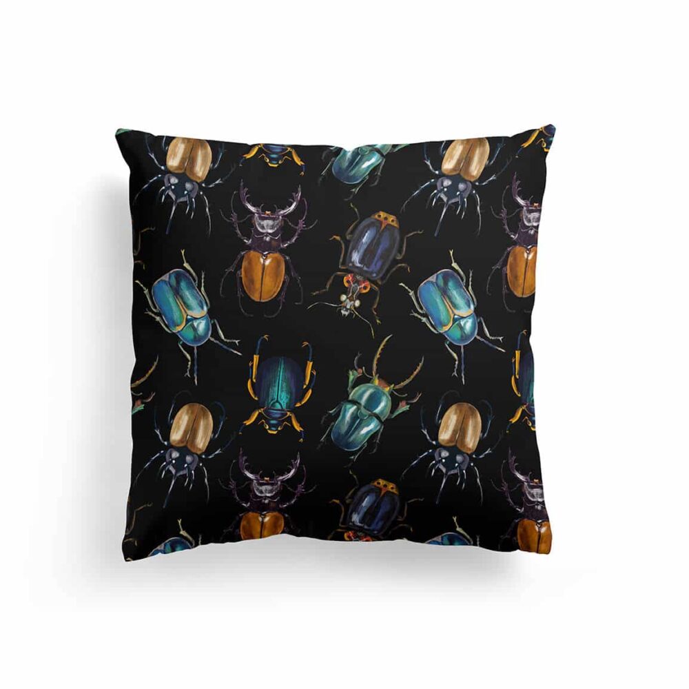 Halloween Pillow with Tropical Bugs
