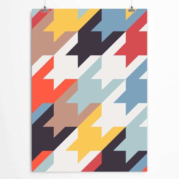 Houndstooth Abstract Wall Art