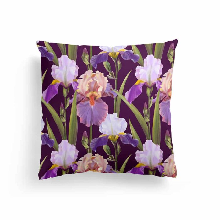 Watercolor Irises Pillow