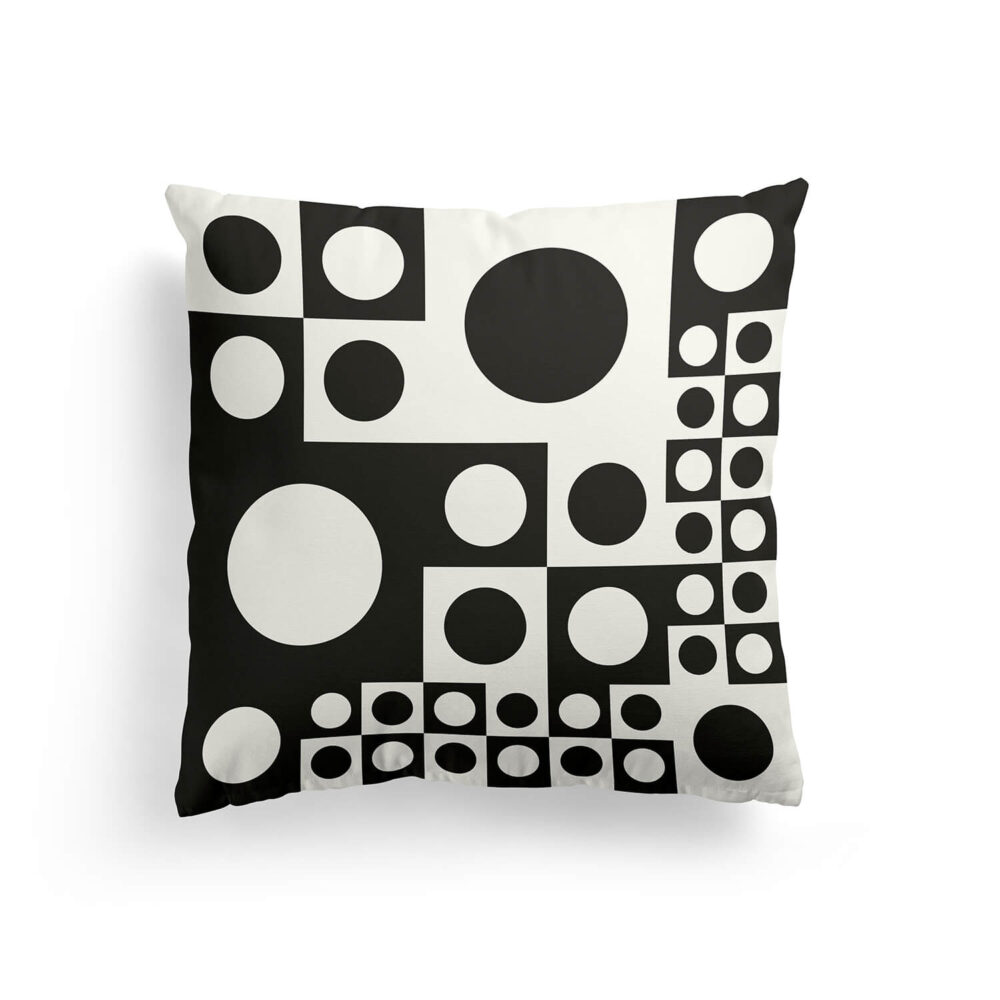 Black White Abstract Pillow