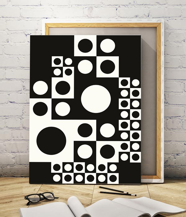 Black and white abstract giclee print vertical