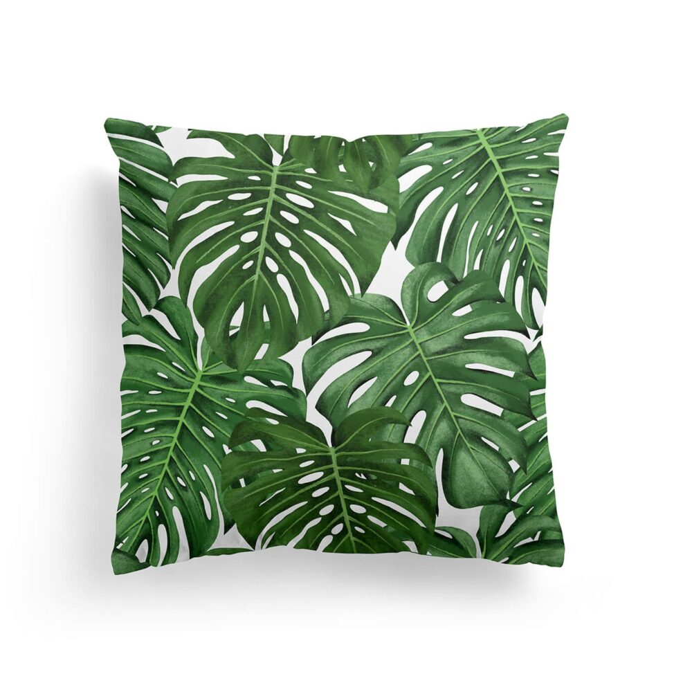 Tropical Leaves Throw Pillow