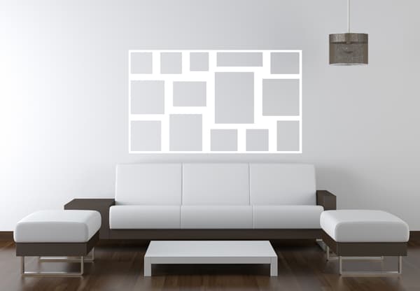 Gallery wall paper template in interior