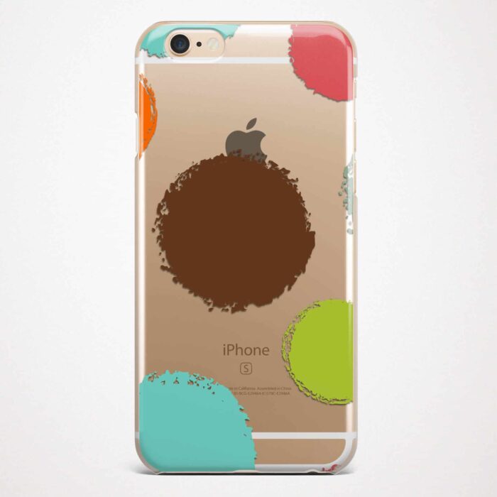 Color dots transparent iPhone case