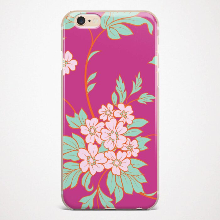 Pink flowers phone case front