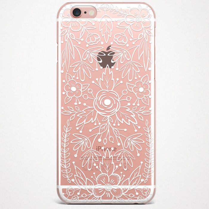 lace white phone case pink