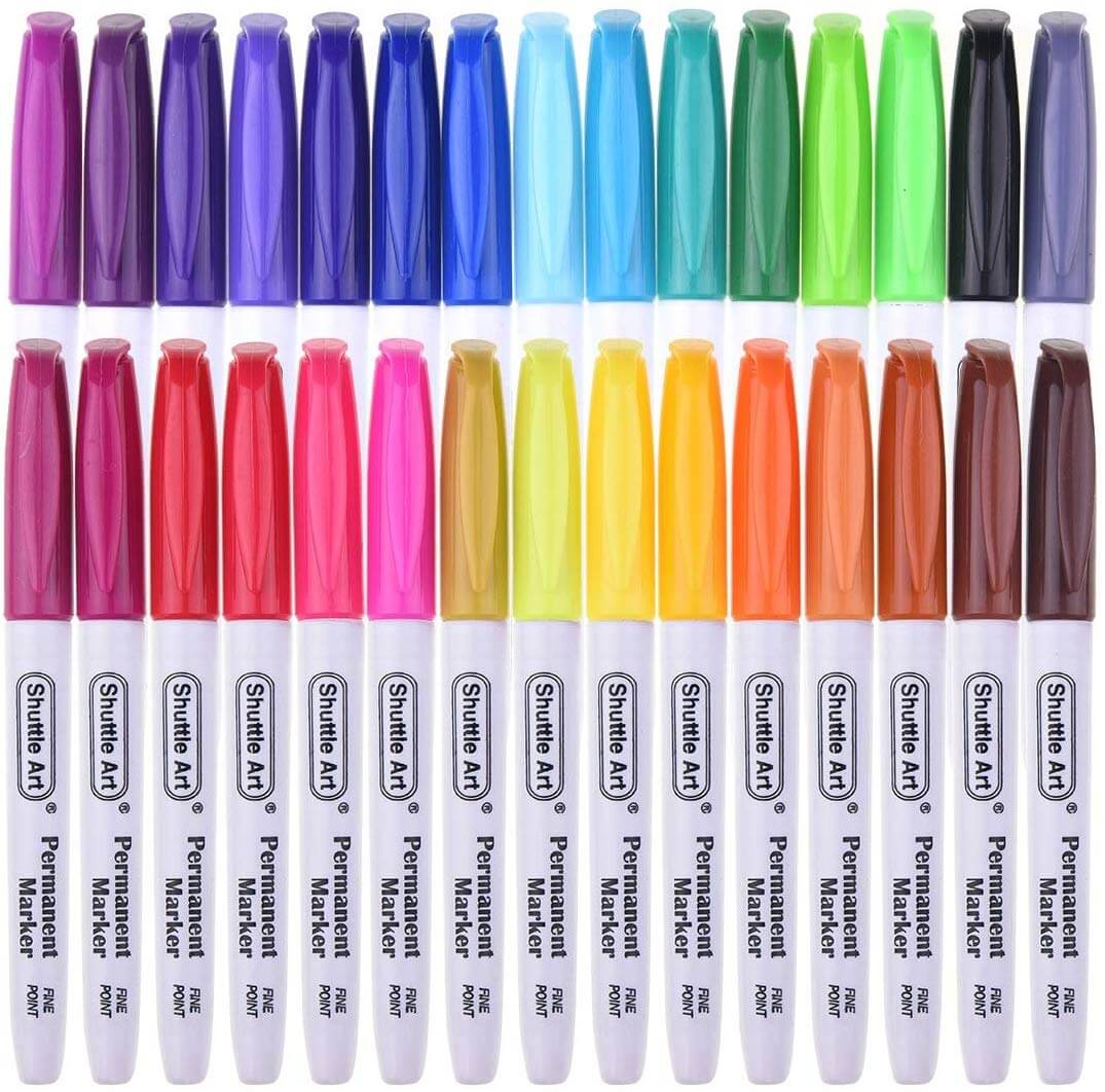 30 Colors Permanent Markers, Fine Point