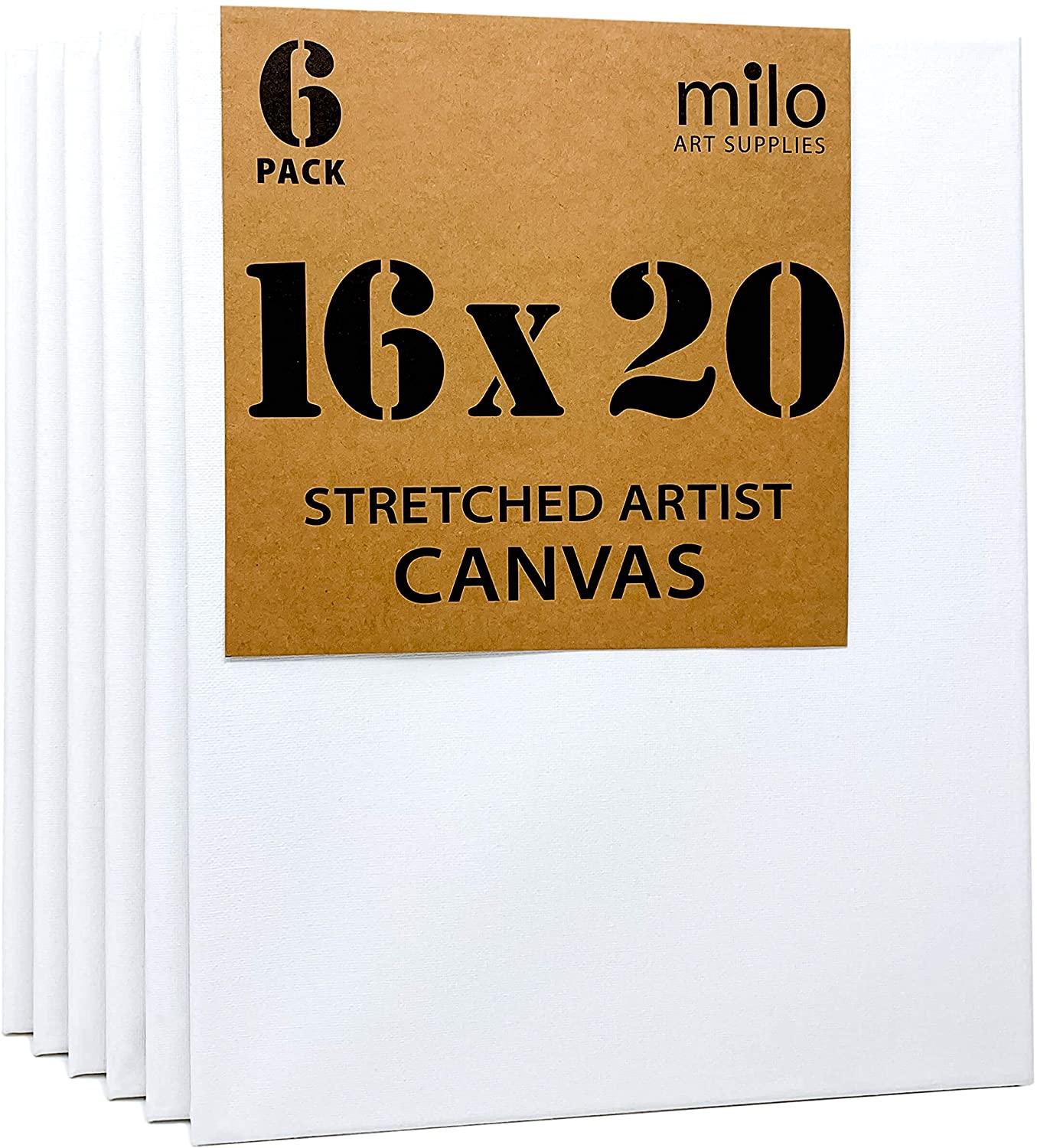 milo Stretched Artist Canvas | 16x20 inches | Value Pack of 6