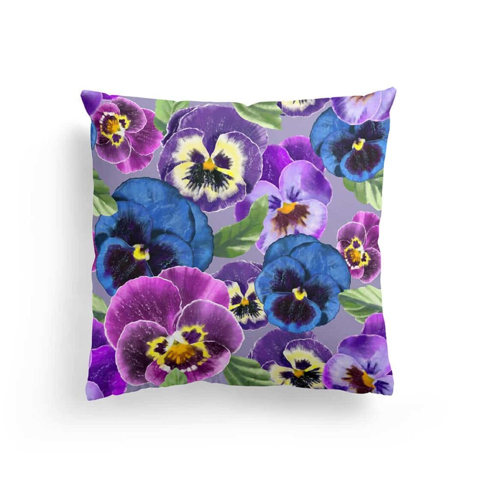 Violet Floral Pillow Covers