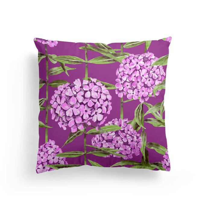 Phloxes Purple Throw Pillow