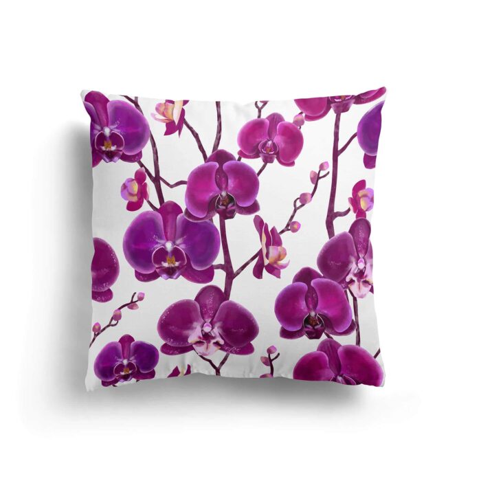 Purple Pillow With Orchids