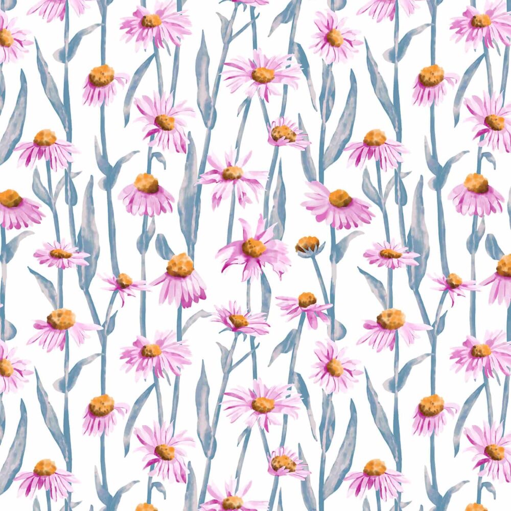 Alpine Aster Floral Printing Pattern-01
