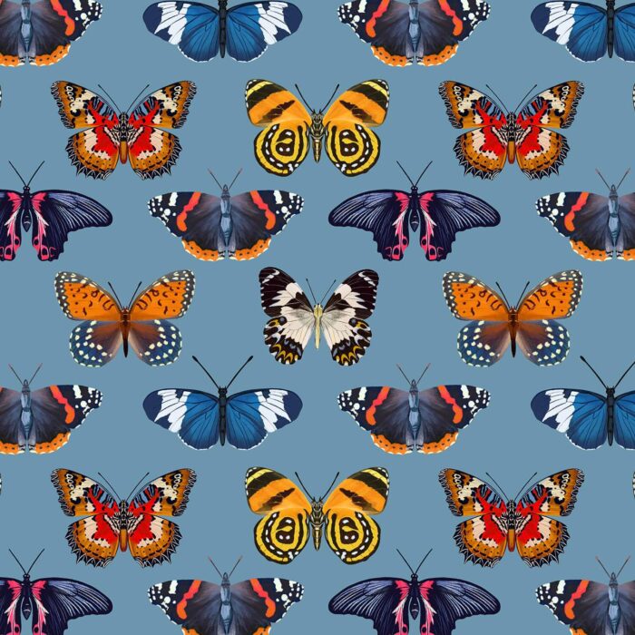 Butterfly Seamless Pattern Blue