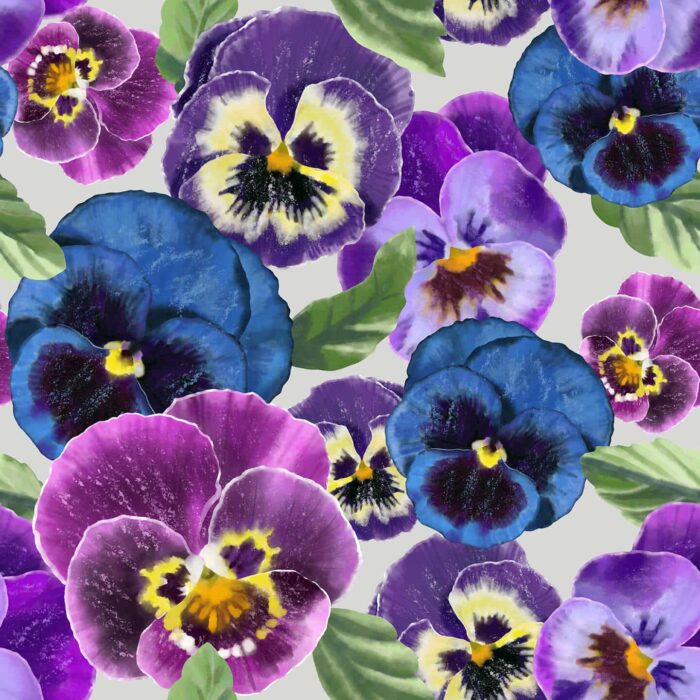 Pansies Watercolor Floral Pattern