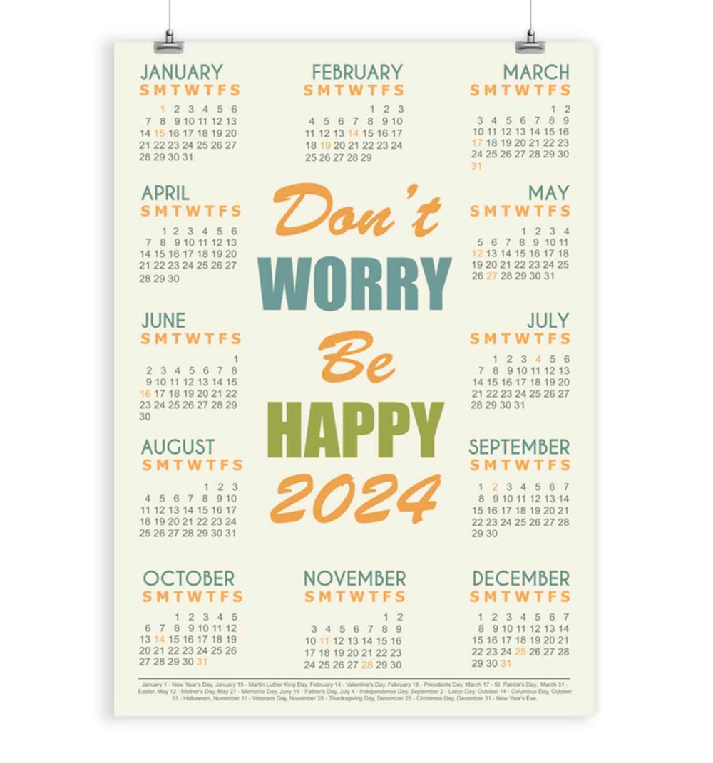 Don't Worry Be Happy Wall Calendar