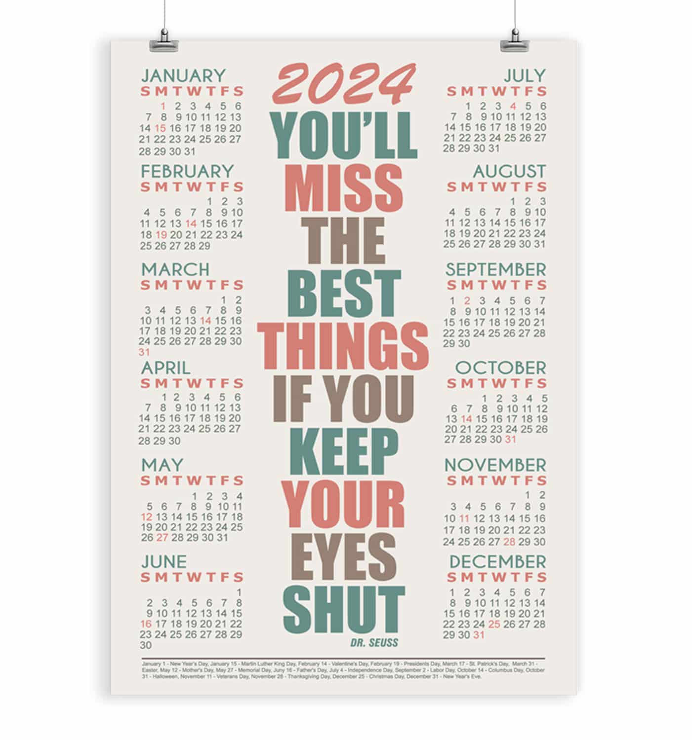 Inspirational Quotes 2024 Wall Calendar