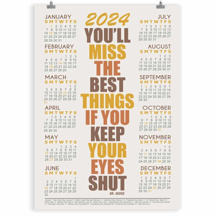 Literary famous quote calendar