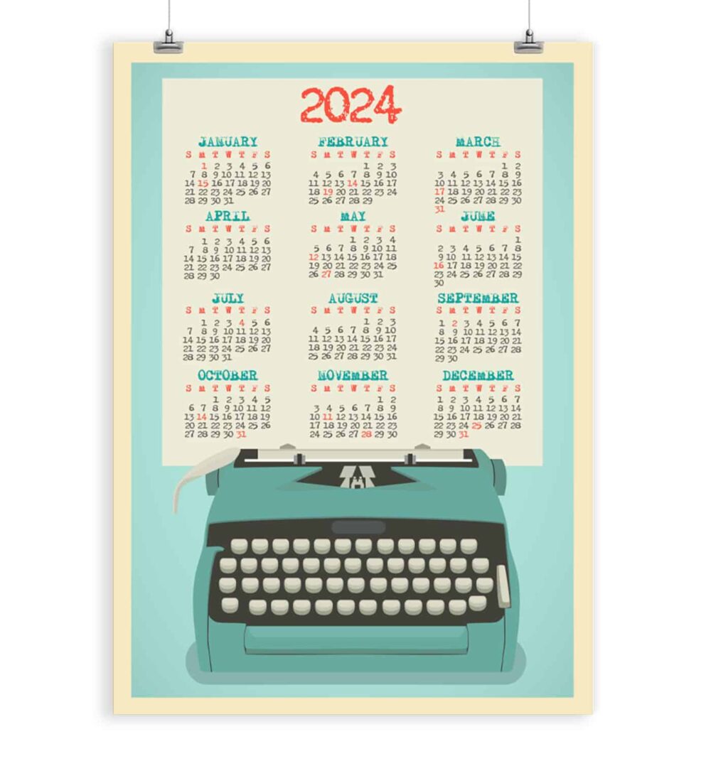 Retro Typewriter Calendar