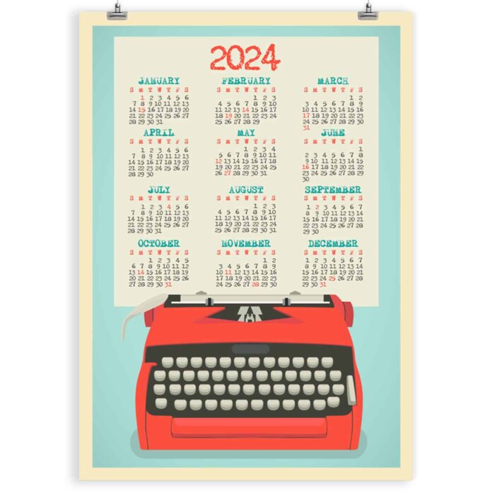 Typewriter Calendar 2024