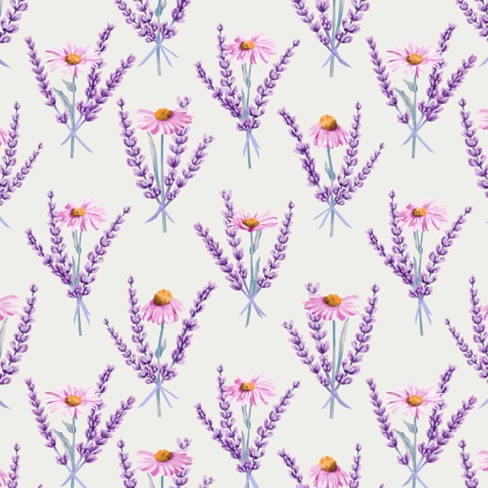 Lavender Floral Bouquet Pattern