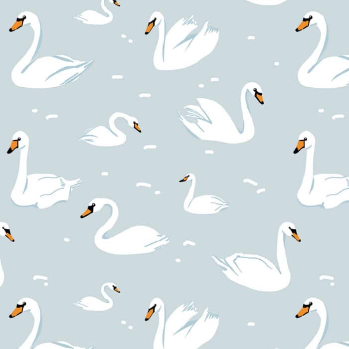 Swan Seamless Pattern for Children-01