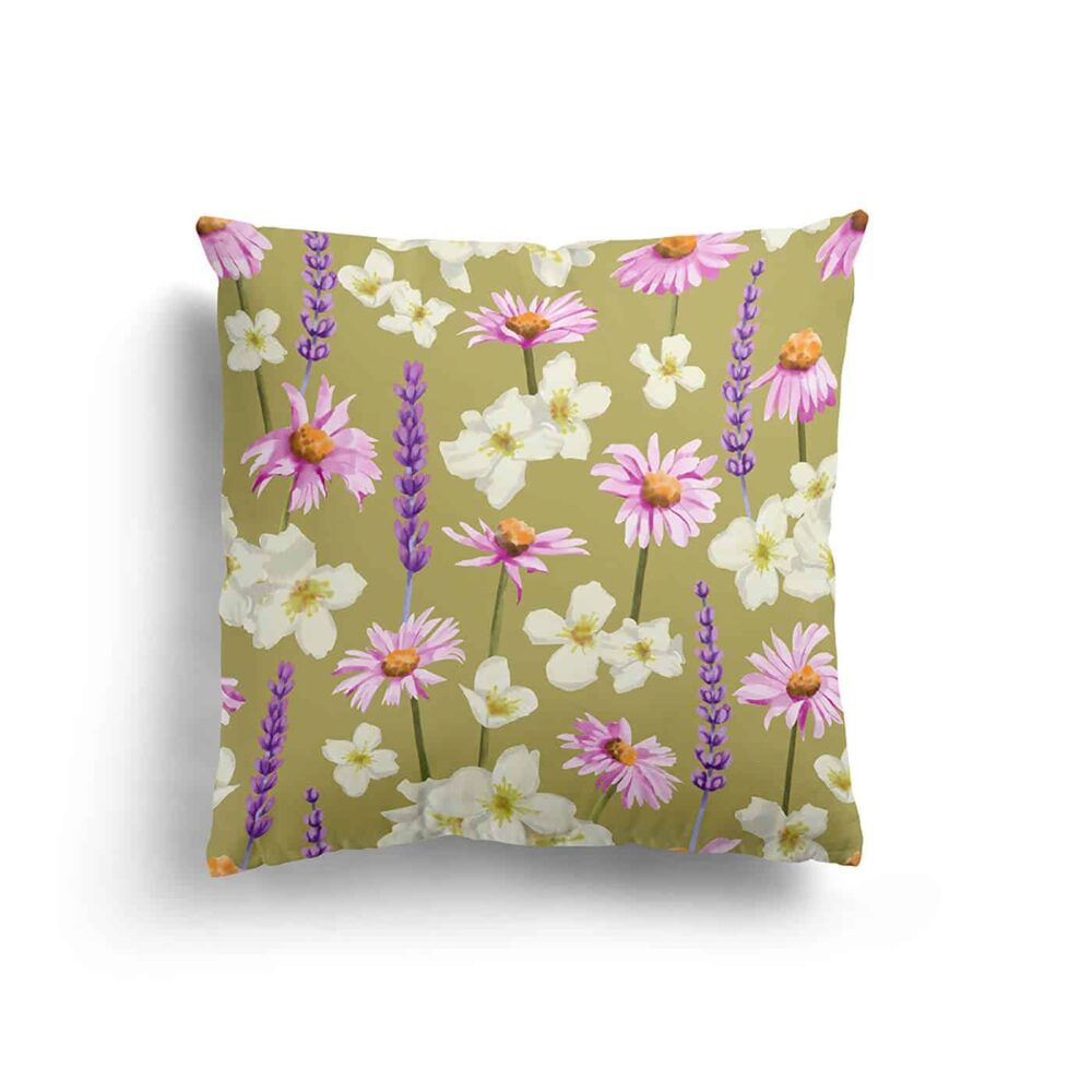 Floral Cushions Olive Green