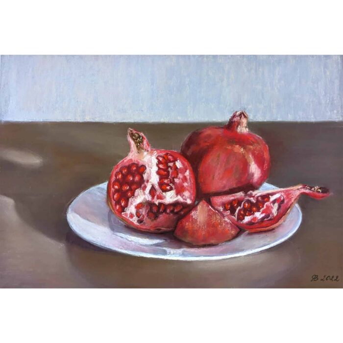 Pomegranates on a Plate Painting