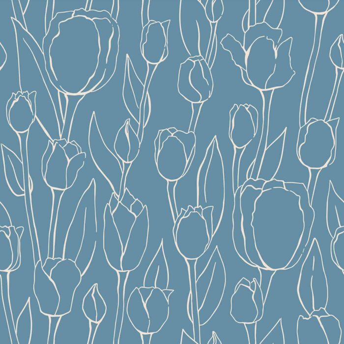 Tulip Seamless Pattern Blue