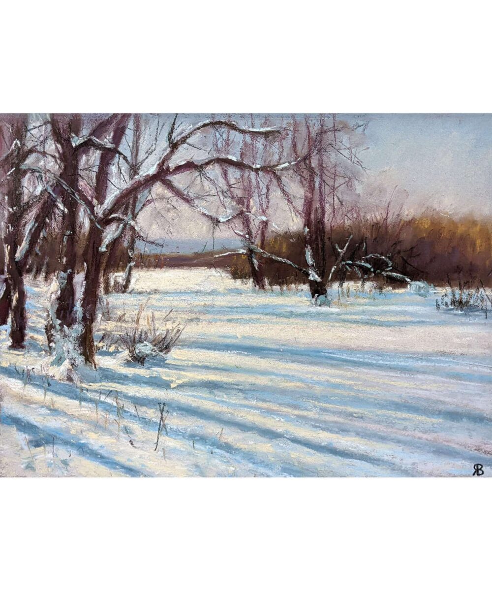 Evening Winter Landscape Painting