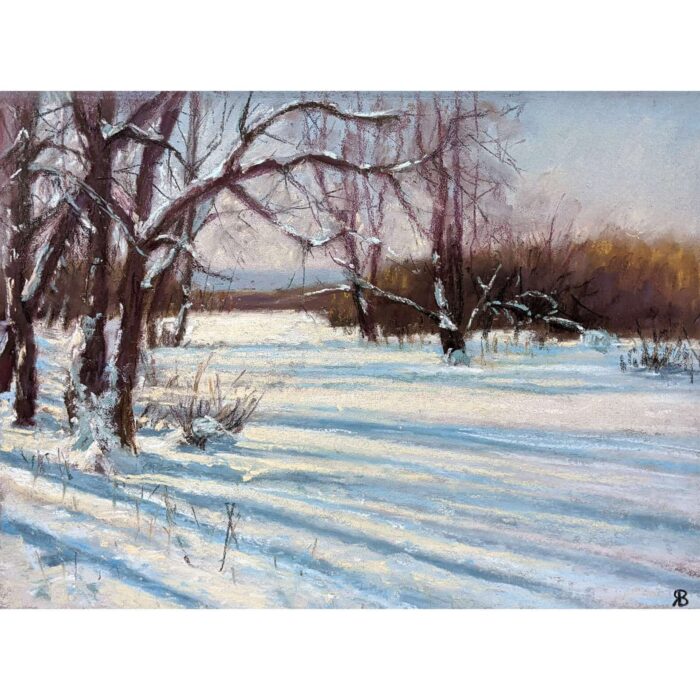 Evening Winter Landscape Painting