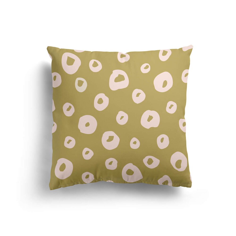 Abstract Cushion Olive