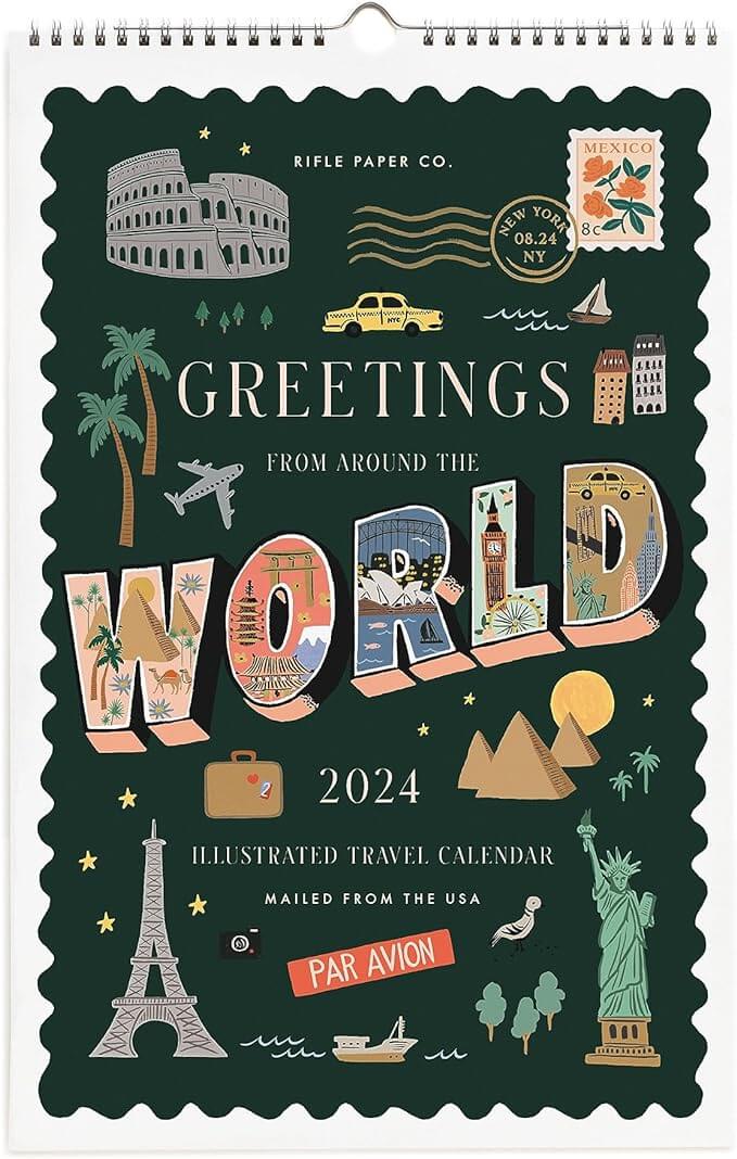 26-RIFLE PAPER CO. 2024 Greetings From Around the World Wall Calendar - 12 Month Dated Calendar, Beautiful Destination Illustrations - blog