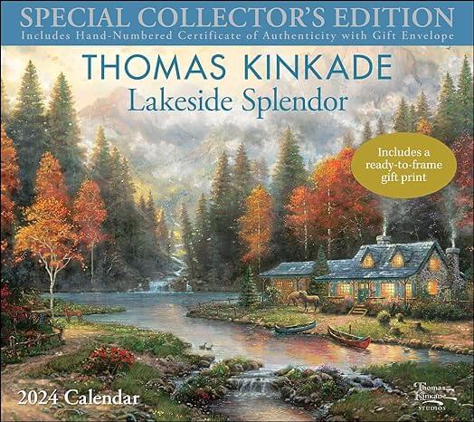 39-Thomas Kinkade Special Collector's Edition 2024 Deluxe Wall Calendar with Print - blog