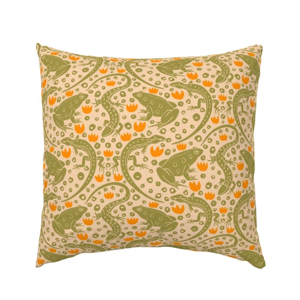 Green Animal Print Pillow