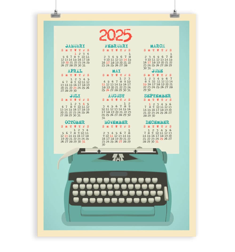 Retro Typewriter Calendar